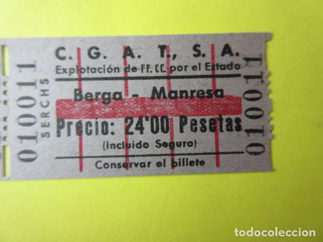 Sammeln von Fahrkarten: REF-CS-001 - BILLETE EMPRESA C.G.A.T.S.A. CGATSA - BERGA MANRESA serchs EXPLOTADA ESTADO