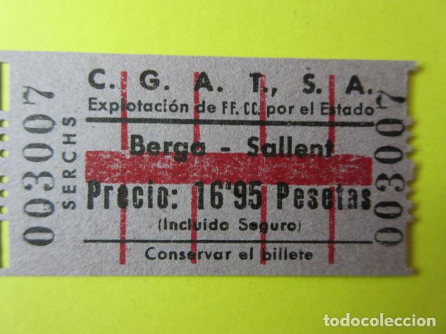 Sammeln von Fahrkarten: REF-CS-001 - BILLETE EMPRESA C.G.A.T.S.A. CGATSA - BERGA SALLENT serchs EXPLOTADA ESTADO