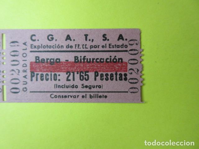 Sammeln von Fahrkarten: REF-CS-001 - BILLETE EMPRESA C.G.A.T.S.A. CGATSA - BERGA BIFURCACION GUARDIOLA EXPLOTADA ESTADO