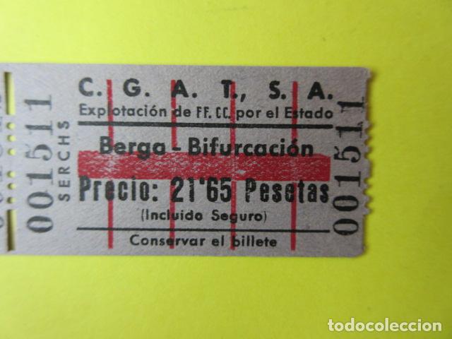 Sammeln von Fahrkarten: REF-CS-001 - BILLETE EMPRESA C.G.A.T.S.A. CGATSA - BERGA BIFURCACION SERCHS EXPLOTADA ESTADO