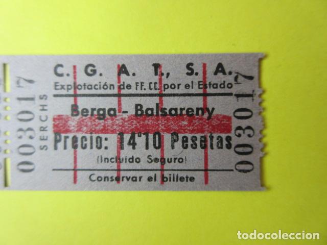 Sammeln von Fahrkarten: REF-CS-001 - BILLETE EMPRESA C.G.A.T.S.A. CGATSA - BERGA BALSERANY SERCHS EXPLOTADA ESTADO