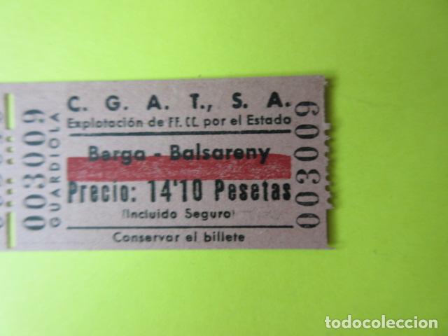 Colecionismos Bilhetes de Transporte: REF-CS-001 - BILLETE EMPRESA C.G.A.T.S.A. CGATSA - BERGA BALSERANY GUARDIOLA EXPLOTADA ESTADO