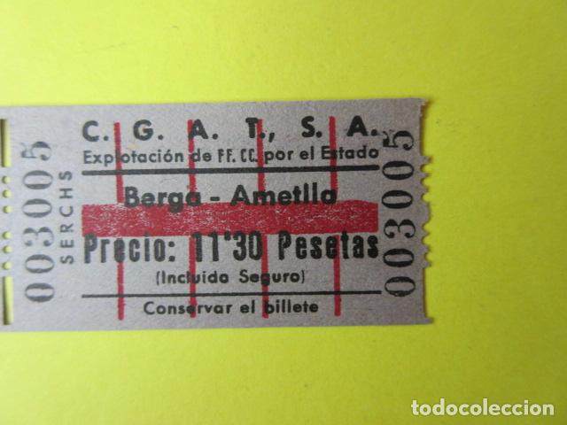 Sammeln von Fahrkarten: REF-CS-001 - BILLETE EMPRESA C.G.A.T.S.A. CGATSA - BERGA AMETLLA SERCHS EXPLOTADA ESTADO