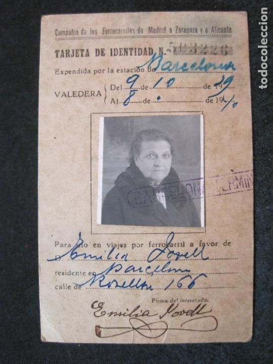 Sammeln von Fahrkarten: COMPA&Ntilde;IA FERROCARRILES DE MADRID ZARAGOZA ALICANTE-TARJETA DE IDENTIDAD-VER FOTOS-(81.491)