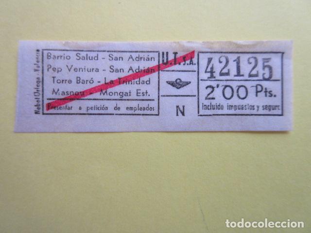 Sammeln von Fahrkarten: REF-CS-001 - BILLETE EMPRESA URBAS URBANIZACIONES Y TRANSPORTES - VER TRAYECTOS EN FOTO