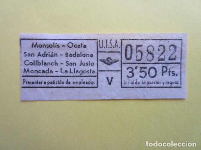 Sammeln von Fahrkarten: REF-CS-001 - BILLETE EMPRESA URBAS URBANIZACIONES Y TRANSPORTES VER TRAYECTOS EN FOTO