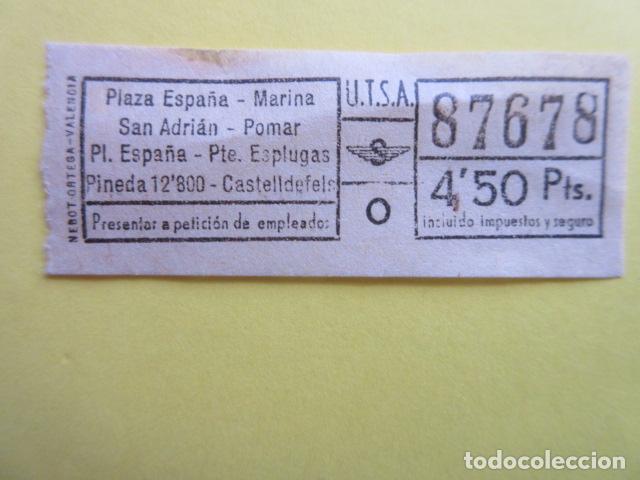 Sammeln von Fahrkarten: REF-CS-001 - BILLETE EMPRESA URBAS URBANIZACIONES Y TRANSPORTES TRAYECTOS FOTO CAPICUA 87678