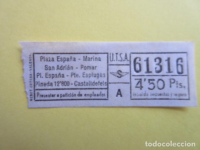 Sammeln von Fahrkarten: REF-CS-001 - BILLETE EMPRESA URBAS URBANIZACIONES Y TRANSPORTES TRAYECTOS FOTO CAPICUA 61316