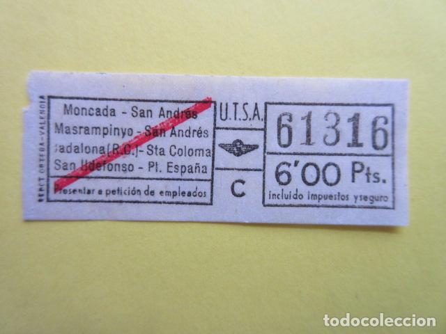 Sammeln von Fahrkarten: REF-CS-001 - BILLETE EMPRESA URBAS URBANIZACIONES Y TRANSPORTES TRAYECTOS FOTO CAPICUA 61316
