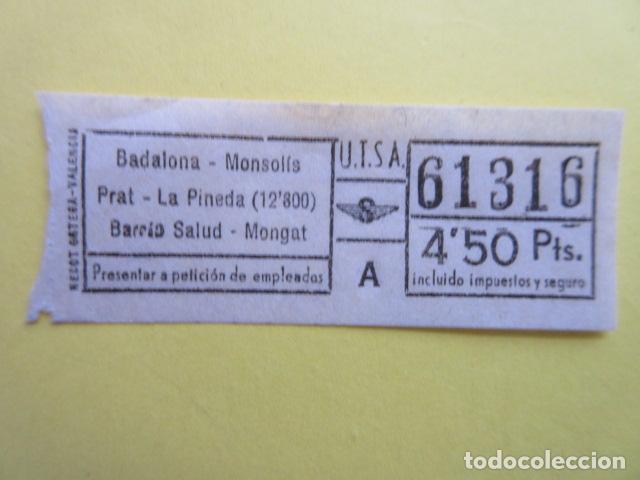 Sammeln von Fahrkarten: REF-CS-001 - BILLETE EMPRESA URBAS URBANIZACIONES Y TRANSPORTES TRAYECTOS FOTO CAPICUA 61316