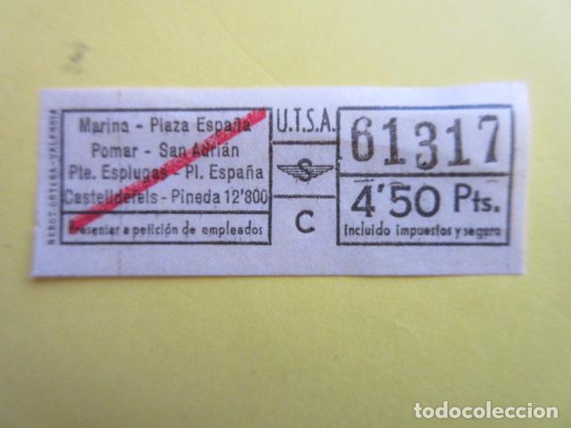 Sammeln von Fahrkarten: REF-CS-001 - BILLETE EMPRESA URBAS URBANIZACIONES Y TRANSPORTES TRAYECTOS FOTO CAPICUA LASTIMA 61317