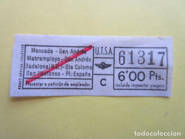 Sammeln von Fahrkarten: REF-CS-001 - BILLETE EMPRESA URBAS URBANIZACIONES Y TRANSPORTES TRAYECTOS FOTO CAPICUA LASTIMA 61317