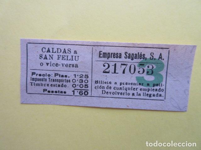 Sammeln von Fahrkarten: REF-CS-001 - BILLETE EMPRESA SAGALES CALDAS SAN FELIU