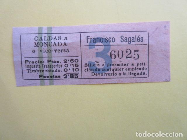 Colecionismos Bilhetes de Transporte: REF-CS-001 - BILLETE EMPRESA SAGALES CALDAS MONCADA