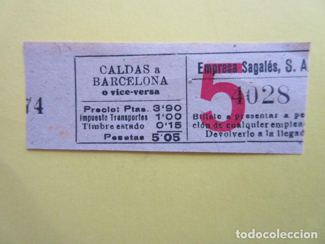 Colecionismos Bilhetes de Transporte: REF-CS-001 - BILLETE EMPRESA SAGALES CALDAS BARCELONA