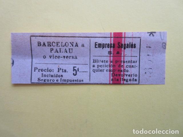 Sammeln von Fahrkarten: REF-CS-001 - BILLETE EMPRESA SAGALES BARCELONA PALAU