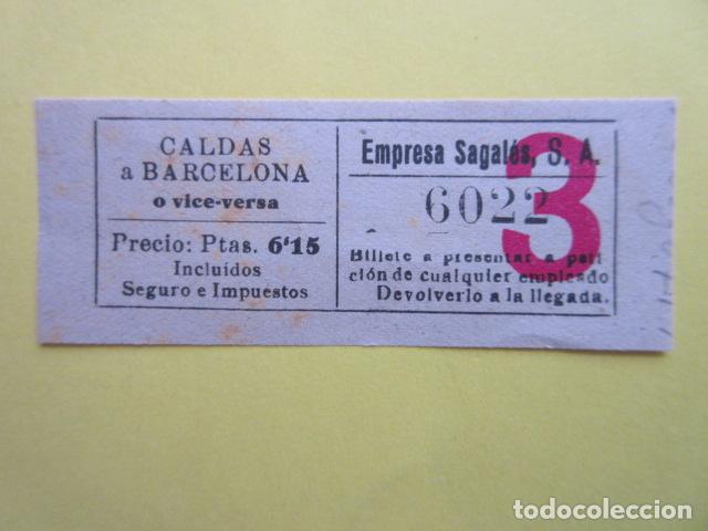 Sammeln von Fahrkarten: REF-CS-001 - BILLETE EMPRESA SAGALES CALDAS BARCELONA