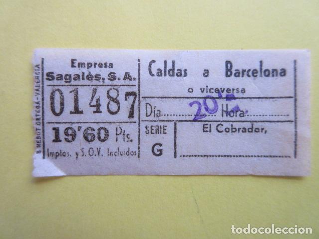 Sammeln von Fahrkarten: REF-CS-001 - BILLETE EMPRESA SAGALES CALDAS BARCELONA