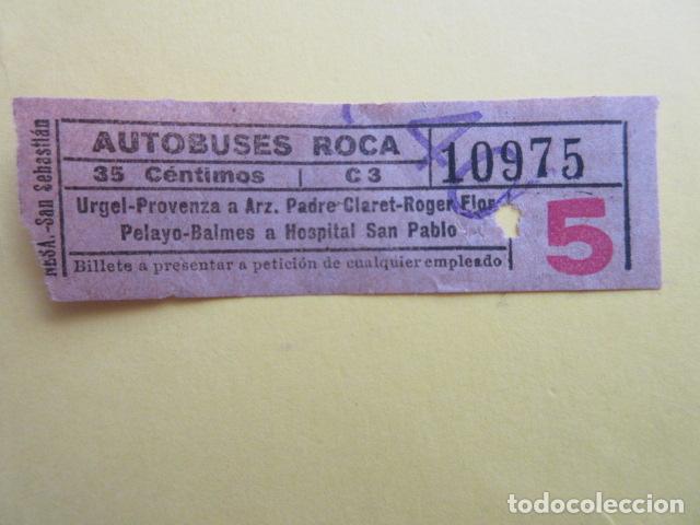 Sammeln von Fahrkarten: REF-CS-001 - BILLETE EMPRESA AUTOBUSES ROCA VER TRAYECTOS SELLO SOBRE CARGA