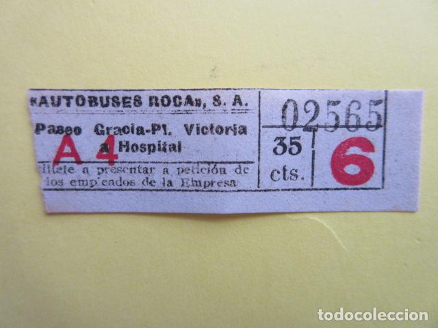 Sammeln von Fahrkarten: REF-CS-001 - BILLETE EMPRESA AUTOBUSES ROCA VER TRAYECTOS SELLO SOBRE CARGA