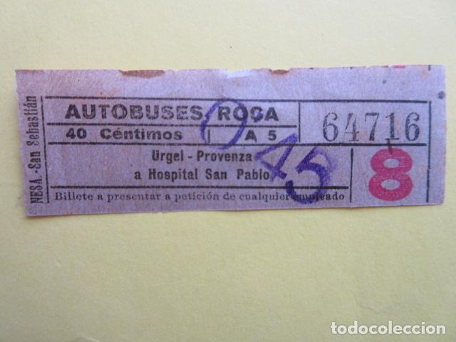 Sammeln von Fahrkarten: REF-CS-001 - BILLETE EMPRESA AUTOBUSES ROCA VER TRAYECTOS SELLO SOBRE CARGA