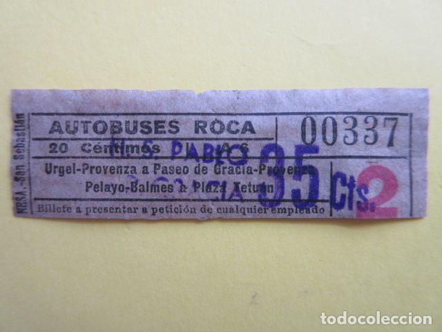 Sammeln von Fahrkarten: REF-CS-001 - BILLETE EMPRESA AUTOBUSES ROCA VER TRAYECTOS SELLO SOBRE CARGA