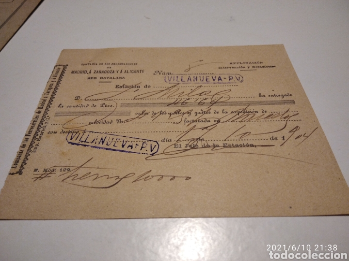 Sammeln von Fahrkarten: Compa&ntilde;ia de los ferrocarriles de Madrid a Zaragoza y a Alicante red Catalana 1904