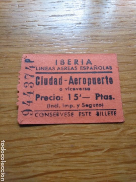 Sammeln von Fahrkarten: Billete de autob&uacute;s de Madrid al Aeropuerto del a&ntilde;o 1960