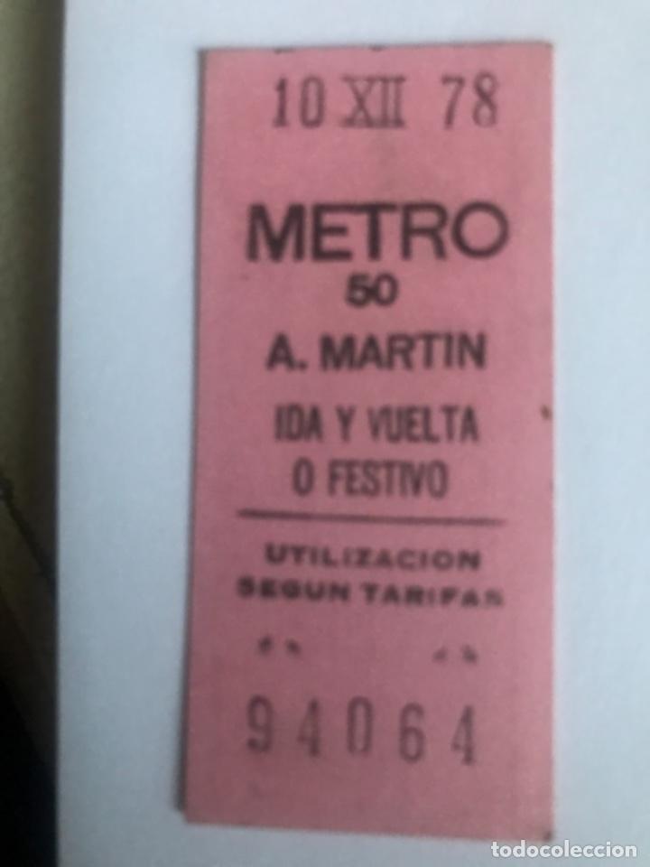 Sammeln von Fahrkarten: Billete metro Anton Martin 1978. Color rosa