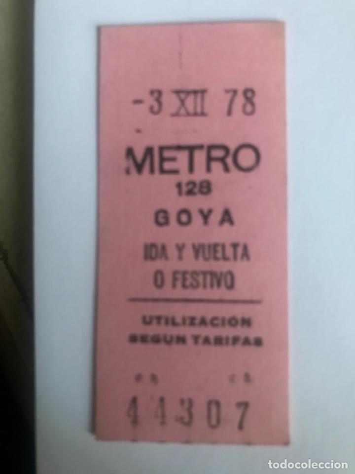 Sammeln von Fahrkarten: Billete metro Goya.1978 color rosa