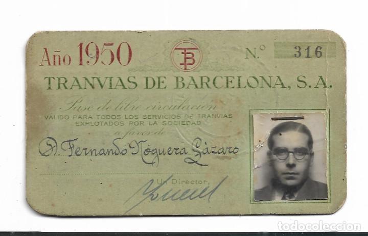 Sammeln von Fahrkarten: Pase Tranvias de Barcelona 1950