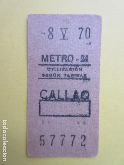 Sammeln von Fahrkarten: METRO MADRID - RECUADRO - A&Ntilde;O 1970 - PARADA CALLAO 24