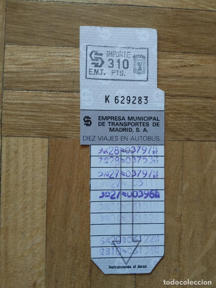 Sammeln von Fahrkarten: BILLETE AUTOBUS EMT DE MADRID 310 PESETAS. VER FOTOS -- LETRA K