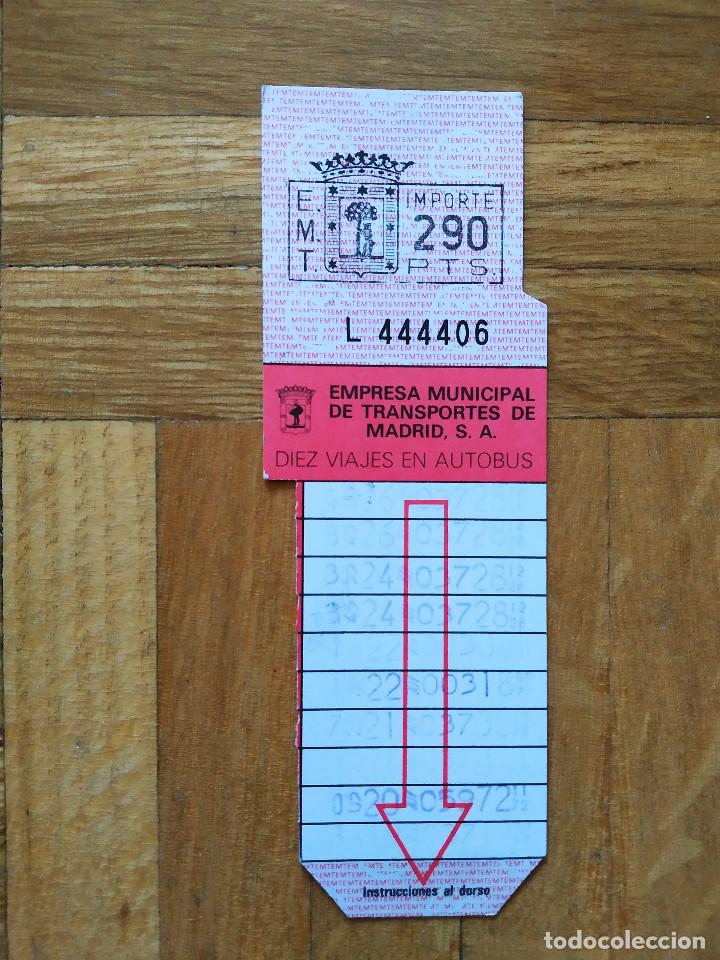 Sammeln von Fahrkarten: BILLETE AUTOBUS EMT DE MADRID 290 PESETAS. VER FOTOS -- LETRA L