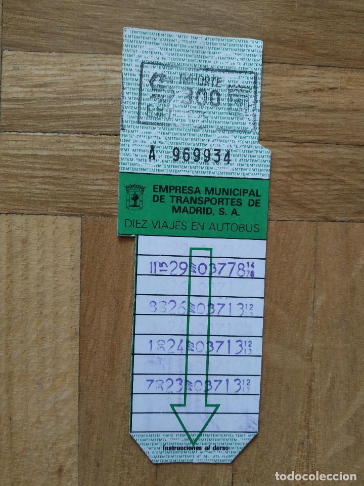 Sammeln von Fahrkarten: BILLETE AUTOBUS EMT DE MADRID 300 PESETAS. VER FOTOS -- LETRA A
