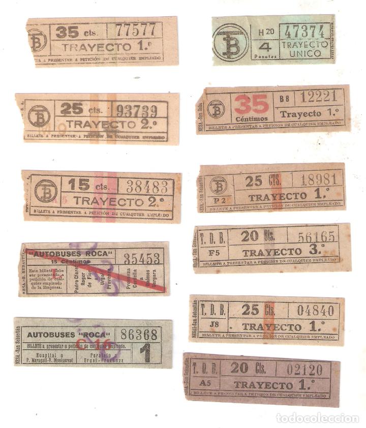 Colecionismos Bilhetes de Transporte: 11 billetes de tranv&iacute;a de Barcelona, cap i cua .de 0,20 a 2 ptas. Vell i Bell
