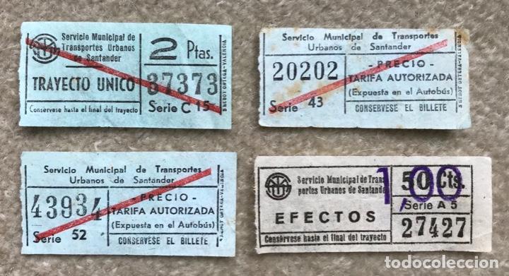 Collectables Transport Tickets: Lote de 4 billetes de Transporte - Servici&oacute; Municipal Transportes Urbanos de Santander - Capic&uacute;as