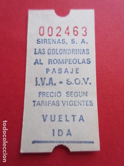 Collectionnisme Billets de transport: BILLETE SIRENA AL ROMPOLEAS PUERTO BARCELONA