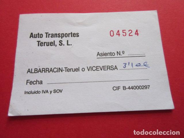 Collectionnisme Billets de transport: BILLETE AUTO TRANSPORTES TERUELS ALBARRACIN