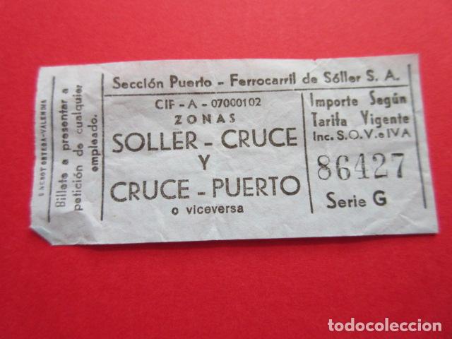 Collectionnisme Billets de transport: BILLETE SOLLER FERROCARRIL SECCION PUERTO COLOR AZUL