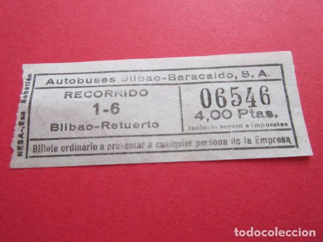 Collectionnisme Billets de transport: BILLETE AUTOBUSES BARACALDO BILBAO RETUERTO