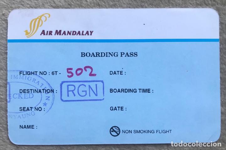 Colecionismos Bilhetes de Transporte: Tarjeta de embarque de la Compa&ntilde;&iacute;a A&eacute;rea Air Mandalay - Rang&uacute;n - Birmania