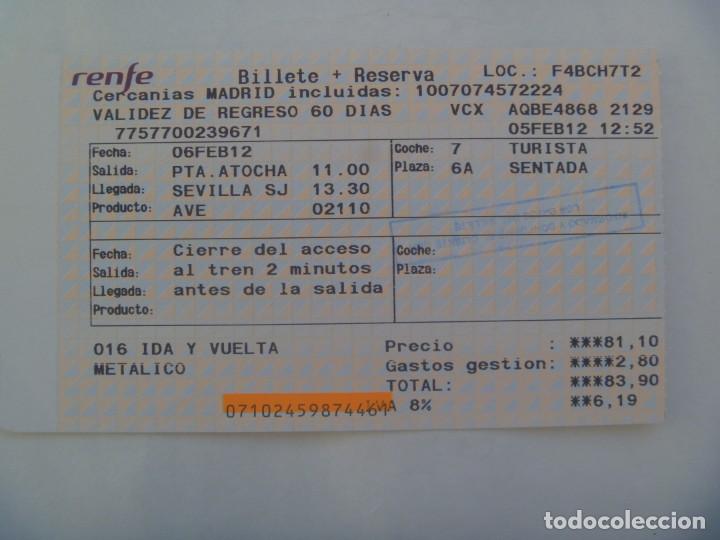 Colecionismos Bilhetes de Transporte: RED NACIONAL FERROCARRILES ESPA&Ntilde;OLES, RENFE : BILLETE IDA Y VUELTA MADRID - SEVILLA