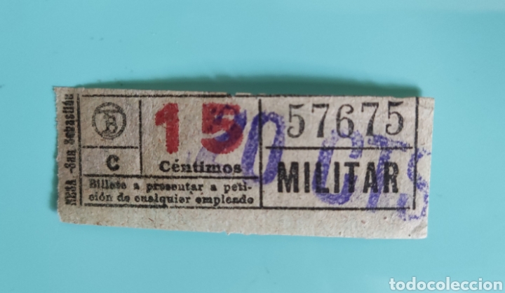 Colecionismos Bilhetes de Transporte: Billete antiguo- Para MILITAR- CAPIC&Uacute;A- 57675