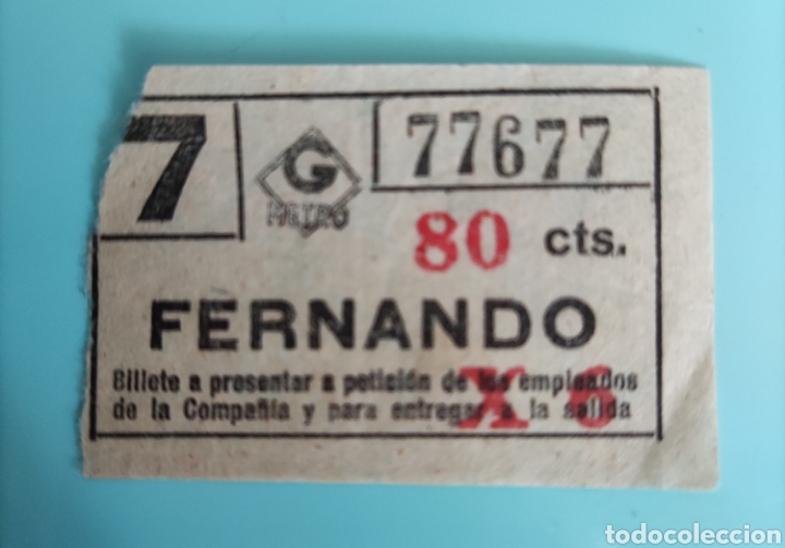 Colecionismos Bilhetes de Transporte: BILLETE ANTIGUO DEL GRAN METRO DE BARCELONA- FERNANDO- CAPIC&Uacute;A- 77677