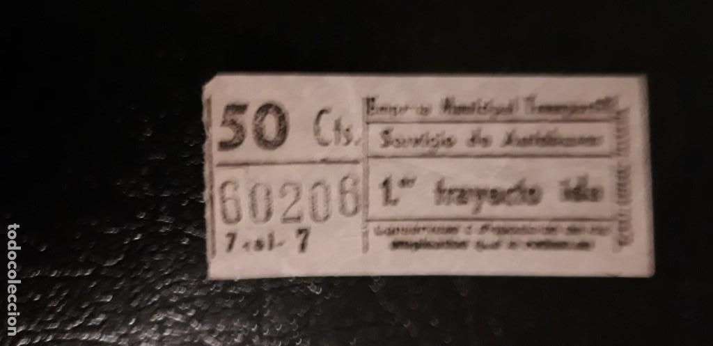 Colecionismos Bilhetes de Transporte: 1 BILLETE DE ** CAPICUA DE AUTOBUS n. 60206 . 50 Cts. ** .