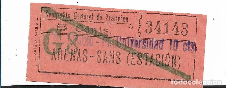 Collectionnisme Billets de transport: Compa&ntilde;ia General de Tranvias Arenas-Sans 10 cts 34143