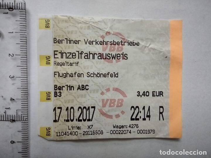 Coleccionismo Billetes de transporte: TICKET AUTOBUS- BUS - VBB BVG BERLIN ABC - EINZELFAHRAUSWEIS REGELTARIF FLUGHAFEN SCH&Ouml;NSFELD - 2017