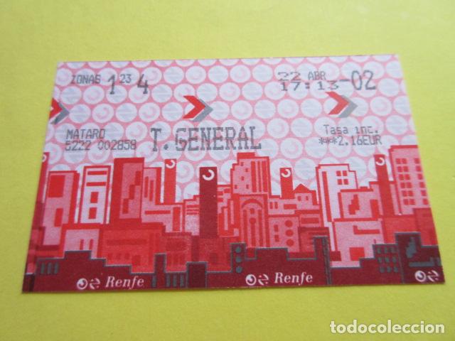Colecionismos Bilhetes de Transporte: BILLETE TARJETA RENFE CERCANIAS BARCELONA ESTACI&Oacute;N MATARO A&Ntilde;O 2002