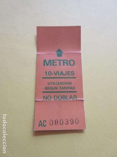 Sammeln von Fahrkarten: METRO DE MADRID 10 VIAJES COLOR NARANJA SERIE AC PUBLICIDAD CORREOS CAJA POSTAL
